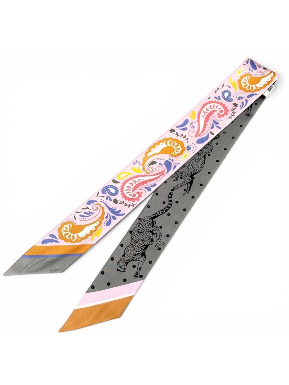 Hermes Twilly Guepards Bandana Cheetah Silk 100% Scarf Multi